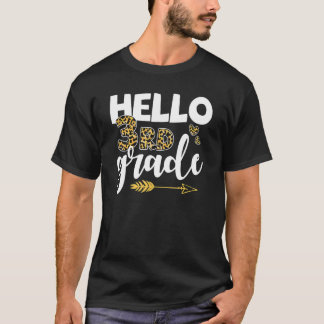 Leopard Hello 3. Klasse Zurück zur Lehrerin Stu T-Shirt