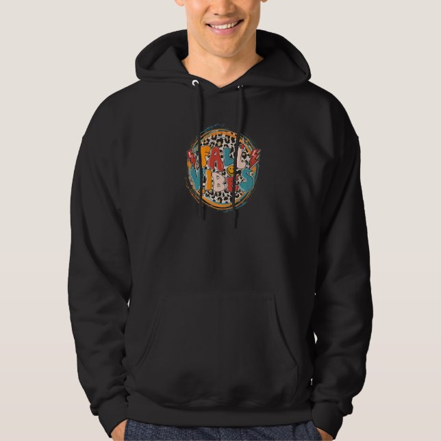 Leopard Herbst Stimmung Blitz Herbst Thanksgiving Hoodie (Vorderseite)