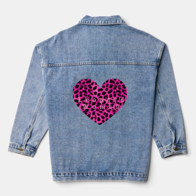 Leopard-Herz-Druck Jacke (Rückseite)