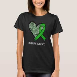 Leopard Herz Zwarfismus Bewusstsein Grüner Band T-Shirt
