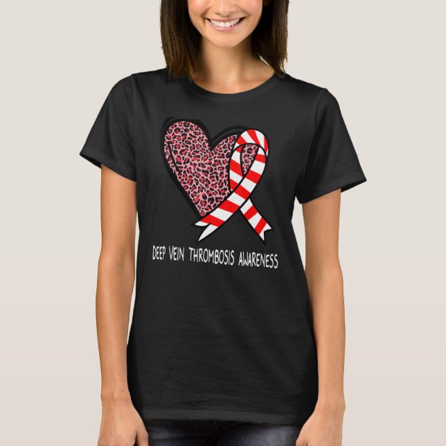 Leopard Herzerkrankung Deep Vene Thrombose Awarene T-Shirt (Vorderseite)