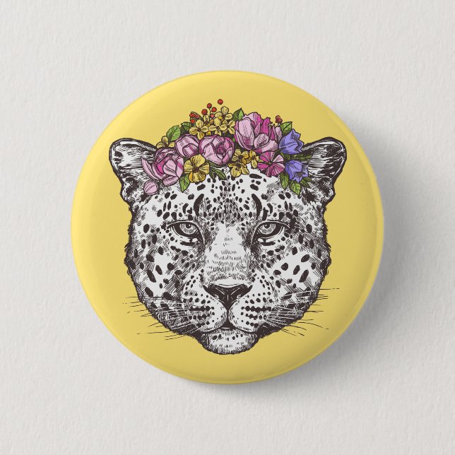 Leopard Hippie Chic Button (Vorderseite)