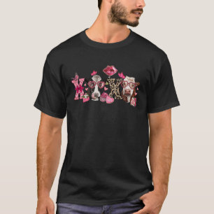 Leopard-Hochland-Kuhbrille Ladungen Liebe Western T-Shirt