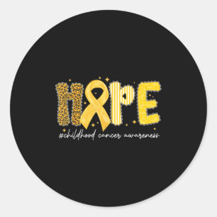 Leopard Hope Gold Ribbon Kinder Krebs Auszeichnung Runder Aufkleber