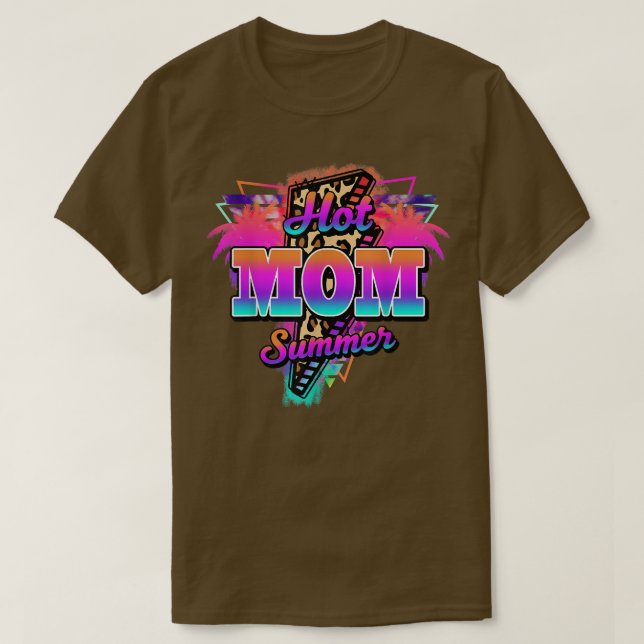 Leopard Hot Mama Summer, Mother Vacation Beach Sum T-Shirt (Design vorne)