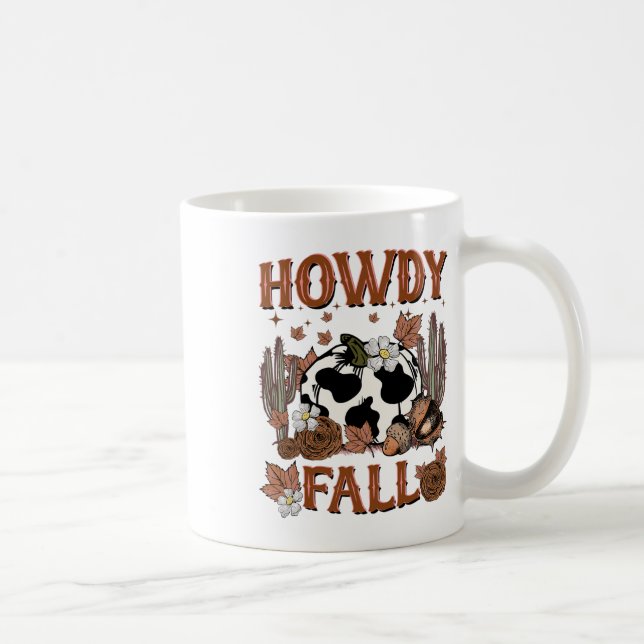 Leopard Howdy Fall Western Pumpkin Herbst Fall als Kaffeetasse (Rechts)