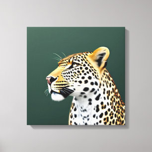 Leopard Illustration Art Leinwanddruck
