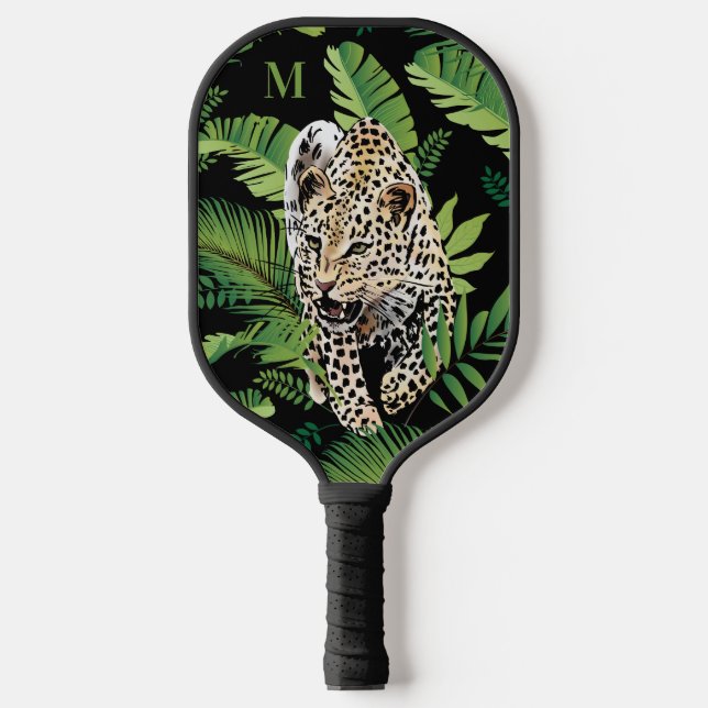 Leopard-Illustration Pickleball Schläger (Vorderseite)
