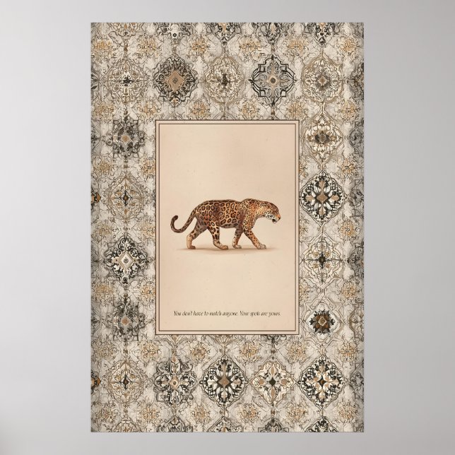 Leopard-Illustration Poster Wanddekoration Gefleck (Vorne)