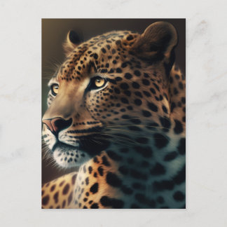 Leopard-Illustration Tierdesign Postkarte