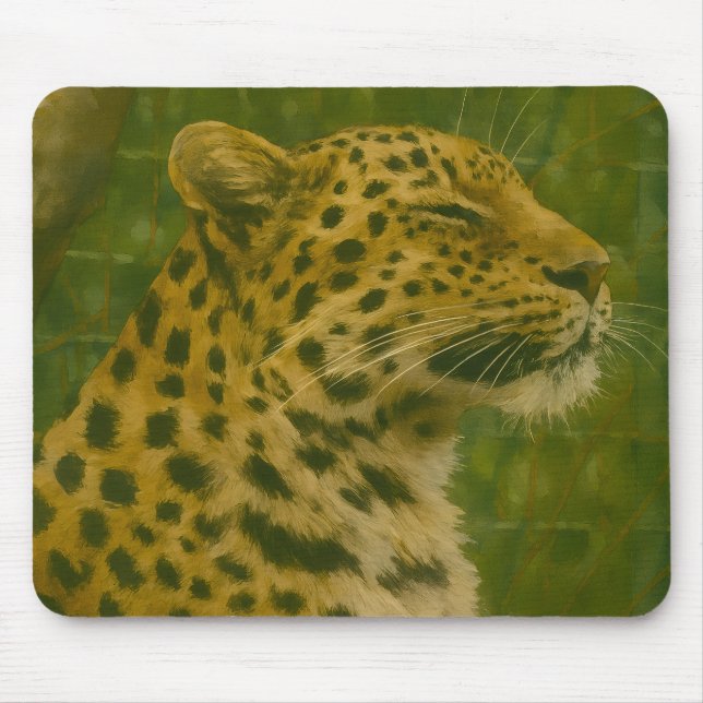Leopard im Heiligtum Mousepad (Vorne)