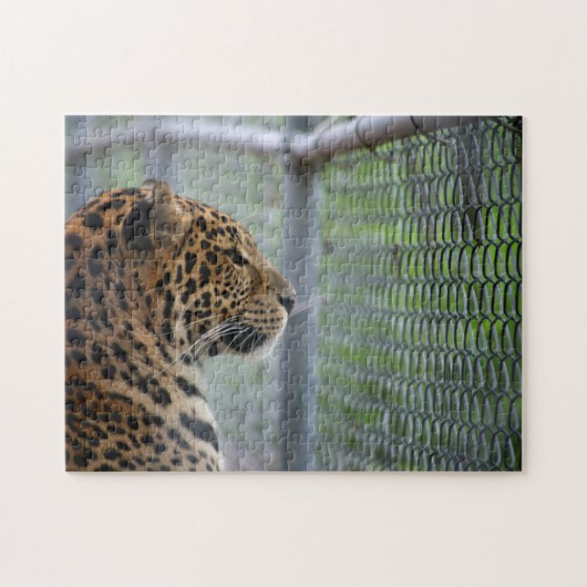 Leopard im Käfig Puzzle (Horizontal)