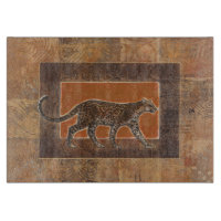 Leopard im orangefarbenen und braunen Hintergrund