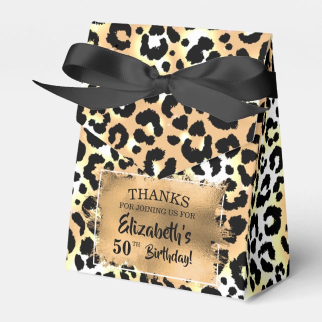 Leopard Imitate Foil Favor Box Geschenkschachtel (Vorderseite)