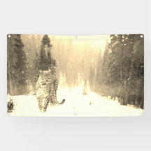 LEOPARD in der SCHNEE Fahne