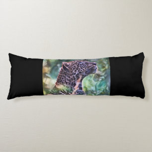 Leopard in einem sonnigen Dschungel Seitenschläferkissen