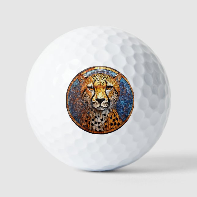 Leopard in lebhaften Farben und raffinierten Muste Golfball (Vorderseite)