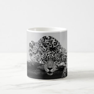Leopard in Schwarz und Weiß Kaffeetasse