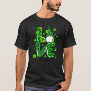 Leopard Irish Green Kariert Welder Gnome St Patric T-Shirt