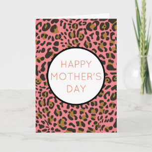 Leopard Jaguar Animal Print Mother Day Holiday Karte
