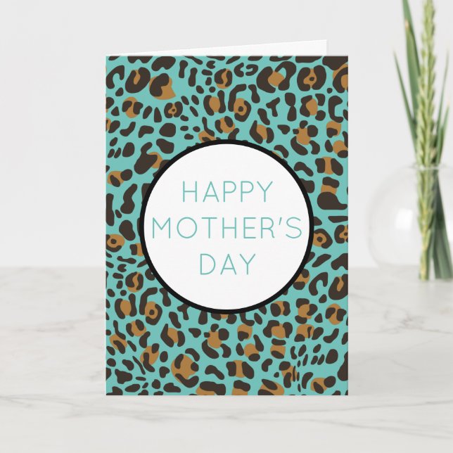 Leopard Jaguar Animal Print Mother Day Holiday Karte (Vorderseite)