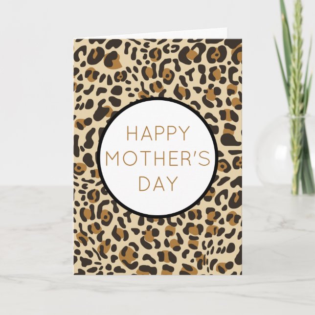 Leopard Jaguar Animal Print Mother Day Holiday Karte (Vorderseite)