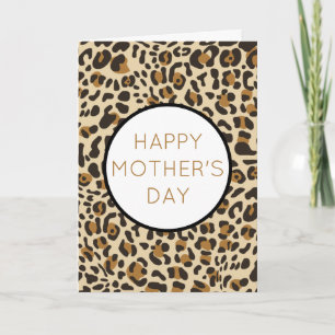 Leopard Jaguar Animal Print Mother Day Holiday Karte