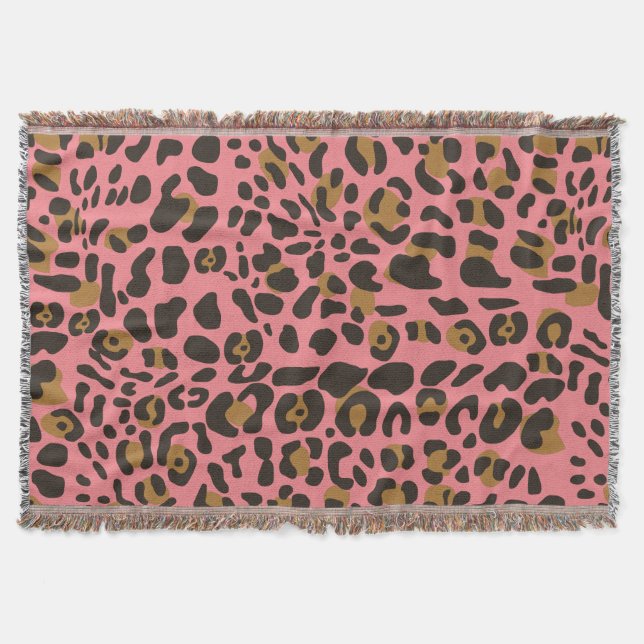 Leopard Jaguar Animal Print Muster Decke (Vorderseite)