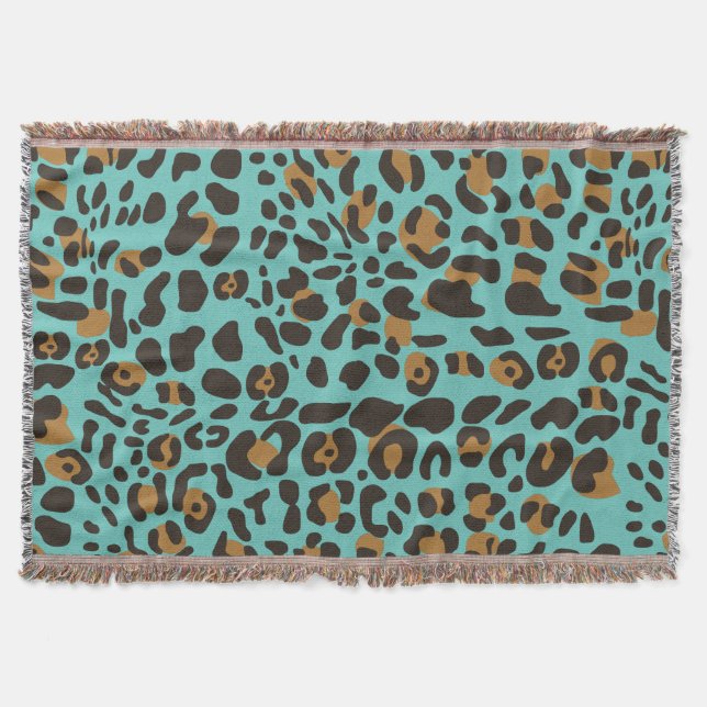 Leopard Jaguar Animal Print Muster Decke (Vorderseite)
