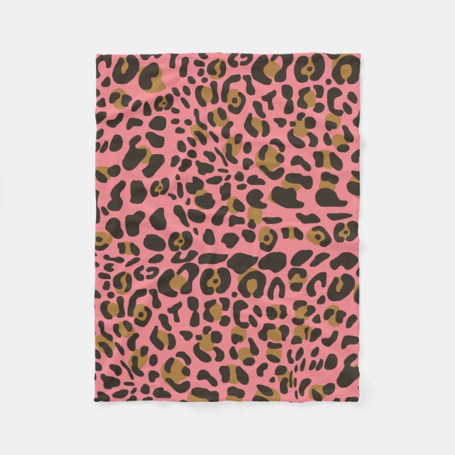 Leopard Jaguar Animal Print Muster Fleecedecke (Vorderseite)