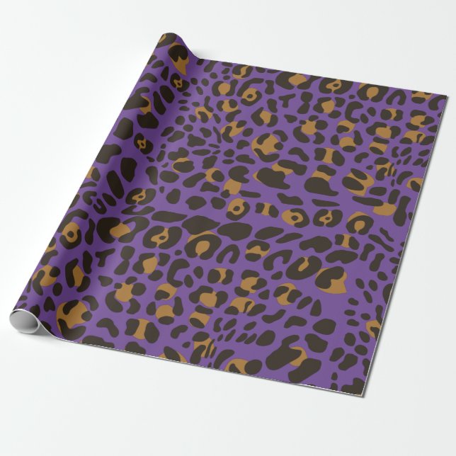 Leopard Jaguar Animal Print Muster Geschenkpapier (Ungerollt)