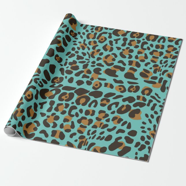Leopard Jaguar Animal Print Muster Geschenkpapier (Ungerollt)