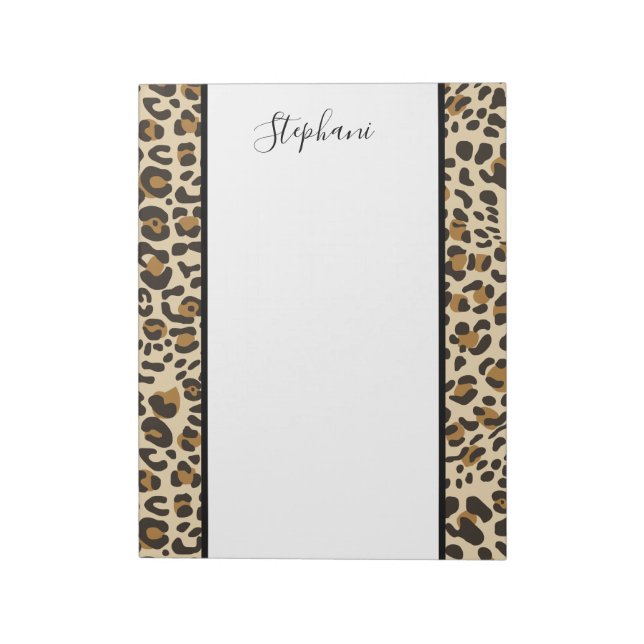Leopard Jaguar Animal Print Muster Notizblock (Rotiert)