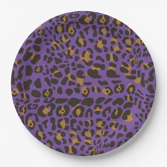 Leopard Jaguar Animal Print Muster Pappteller (Vorderseite)