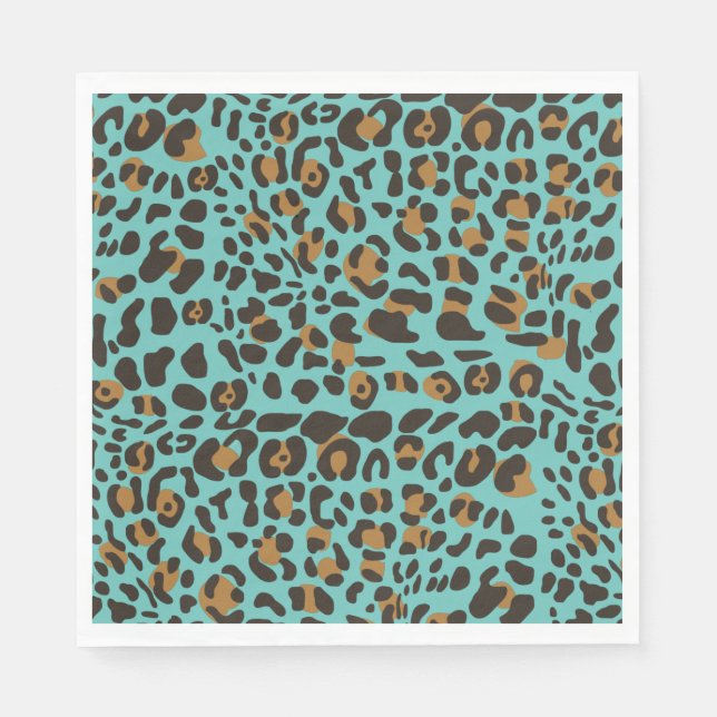 Leopard Jaguar Animal Print Muster Serviette (Vorderseite)