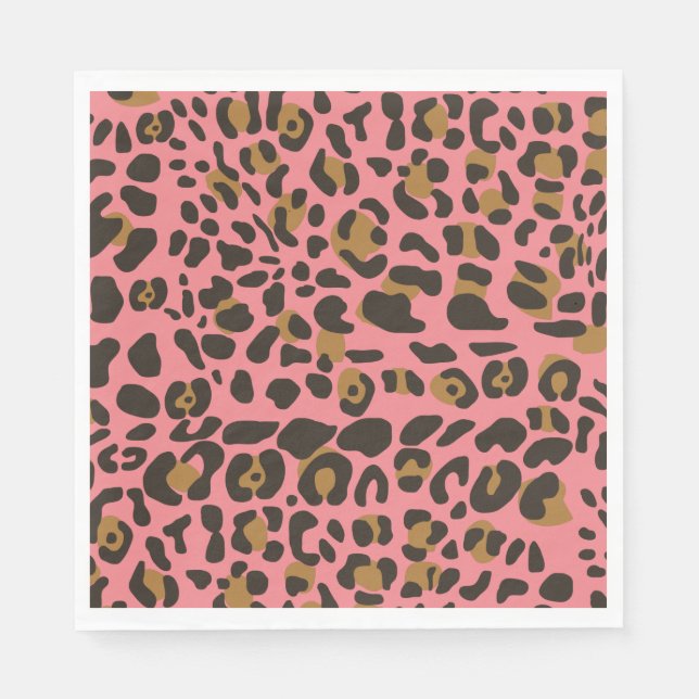 Leopard Jaguar Animal Print Muster Serviette (Vorderseite)