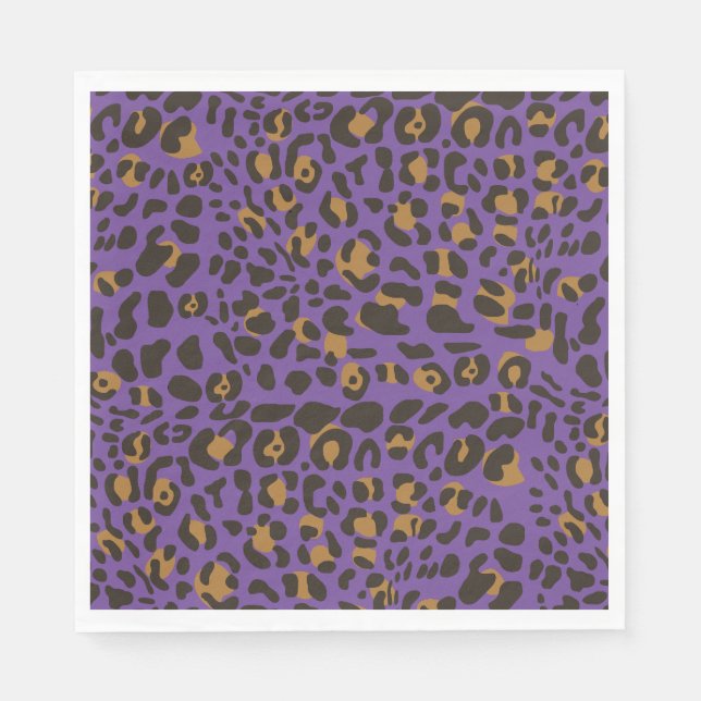 Leopard Jaguar Animal Print Muster Serviette (Vorderseite)