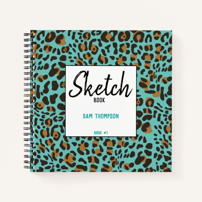 Leopard Jaguar Animal Print Muster Sketch Notizbuch (Vorderseite)