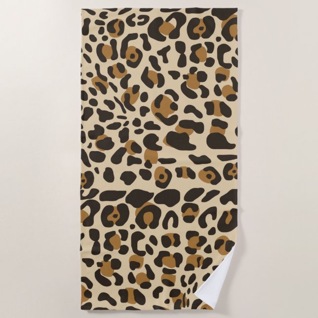 Leopard Jaguar Animal Print Muster Strandtuch (Vorderseite)