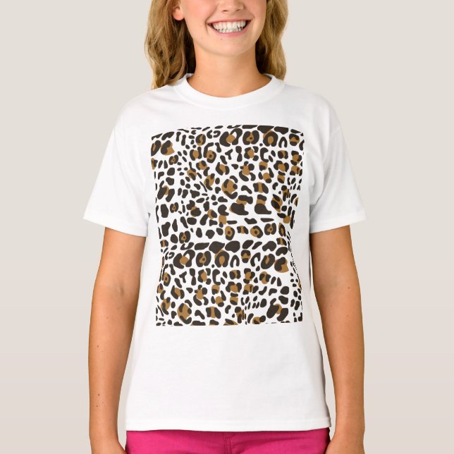 Leopard Jaguar Animal Print Muster T-Shirt (Vorderseite)