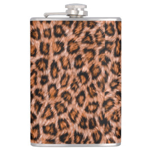 Leopard Jaguar Cat Brown Fur Muster-24609 Flachmann