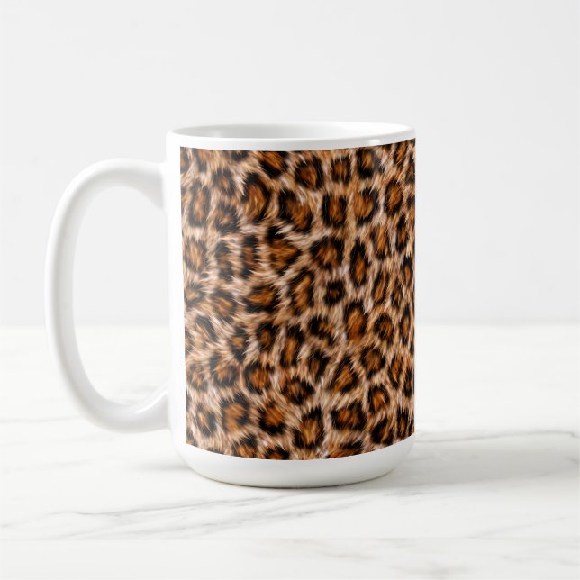 Leopard Jaguar Cat Brown Fur Muster-24609 Kaffeetasse (Links)