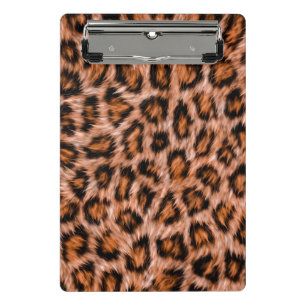 Leopard Jaguar Cat Brown Fur Muster-24609 Mini Klemmbrett
