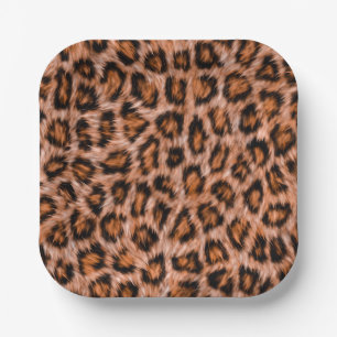 Leopard Jaguar Cat Brown Fur Muster-24609 Pappteller