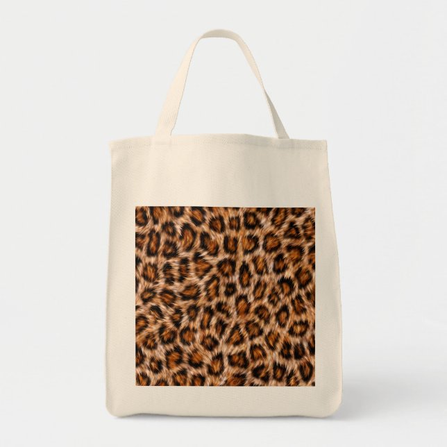 Leopard Jaguar Cat Brown Fur Muster-24609 Tragetasche (Vorne)