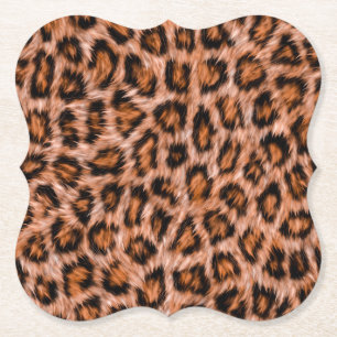 Leopard Jaguar Cat Brown Fur Muster-24609 Untersetzer