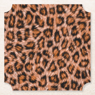 Leopard Jaguar Cat Brown Fur Muster-24609 Untersetzer