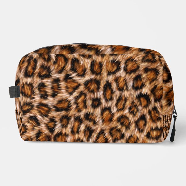 Leopard Jaguar Cat Brown Fur Muster-24609 Waschbeutel (Vorderseite)