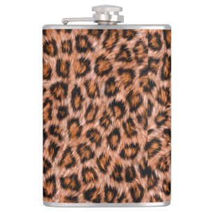 Leopard Jaguar Katze Braunes Fell Muster Flachmann