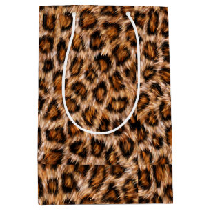 Leopard Jaguar Katze Braunes Fell Muster Mittlere Geschenktüte